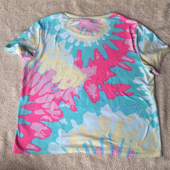 The official Coca Cola classic tye die crop top oversized small - Picture 3 of 4